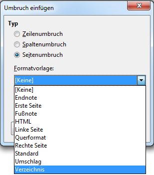 Seitenvorlage w&auml;hlen
